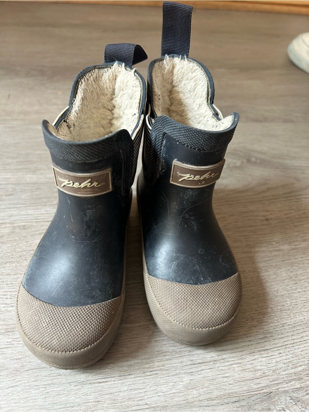 Pehr Pathfinder Toddler Navy and Brown Insulated Rain/Snow Boots